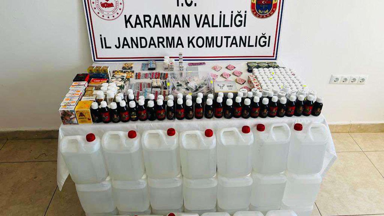 Karaman'da 135 litre kaçak alkol ele geçirildi