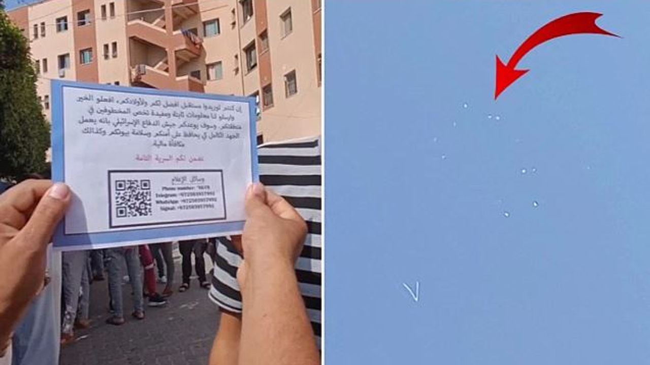 İsrail savaş uçakları Gazze'ye broşür attı! Esirlerle ilgili bilgi verene ödül verilecek