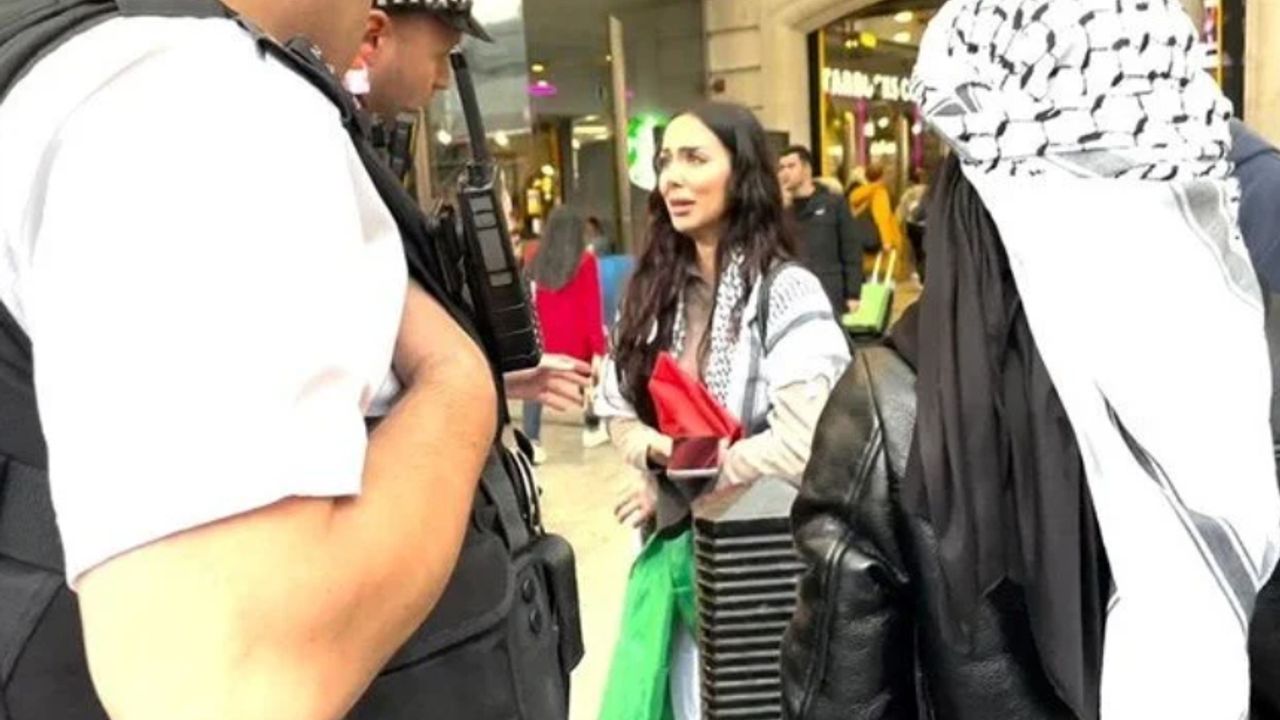 Londra'da Filistin bayrağı taşıyan kadına saldırı!