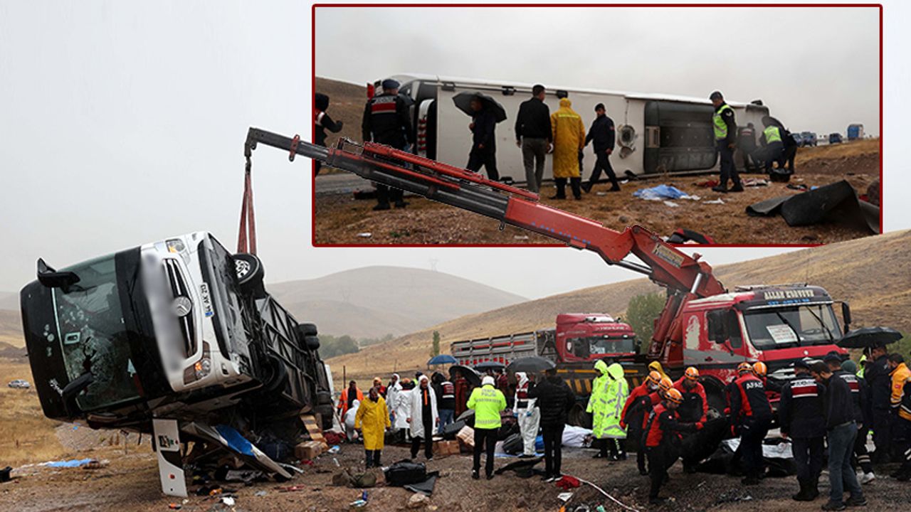 Sivas'ta yolcu otobüsü devrildi: 7 kişi hayatını kaybetti