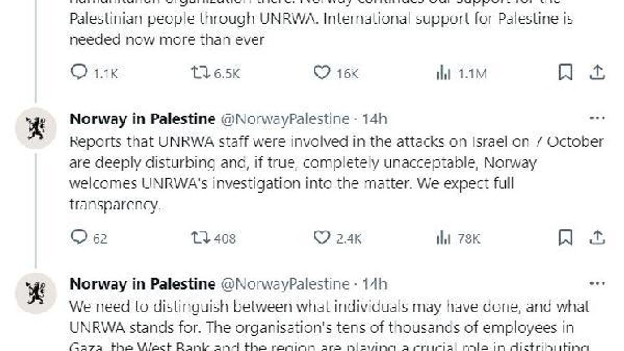 Norveç: Bireyleri ve UNRWA’yı birbirinden ayırmak gerekiyor