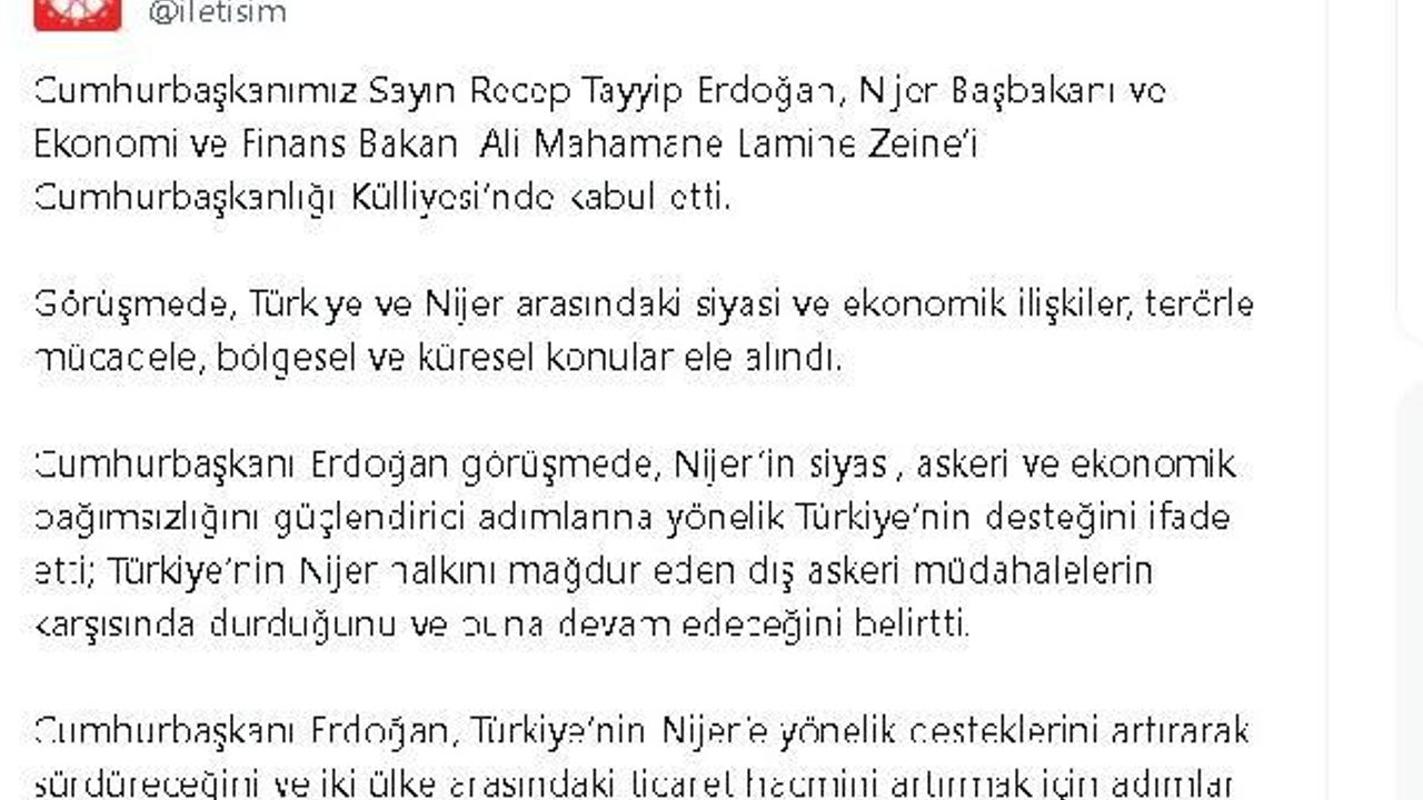 Erdoğan, Nijer Başbakanı ve Ekonomi-Finans Bakanı Zeine'yi kabul etti (2)