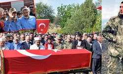 Şehit oğlunu el sallayarak uğurladı