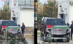 Hollywood oyuncusu Jason Statham otomobiline dev Filistin bayrağı astı