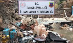 Tunceli’de tespit edilen mağara içerisinde 29 kalem malzeme ele geçirildi