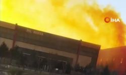 Organize Sanayi Bölgesi'nde kimyasal sızıntı alarmı: Gökyüzünü turuncu duman kapladı