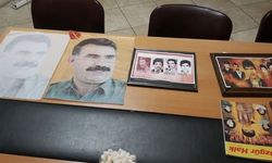 DEM Parti binasına operasyon! PKK elebaşının posterleri çıktı