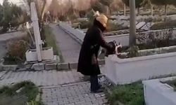 Esenyurt'ta eline çekiç alan kadın, babasının mezarını parçaladı