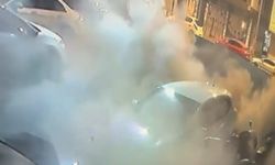Kağıthane'deki otoparka düzenlenen el bombalı saldırı kamerada