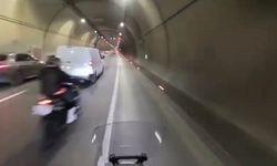 Dolmabahçe tünelinde makas atan motosikletli böyle kaza yaptı