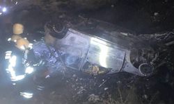 Şarampole uçan otomobil yandı: 4 ölü, 2 ağır yaralı