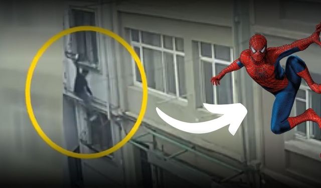 ‘Örümcek hırsız’ kabusu; Düz duvara tırmandı!