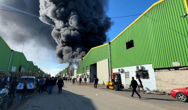 Geri dönüşüm tesisinde korkutan yangın! Dumanlar gökyüzünü kapladı