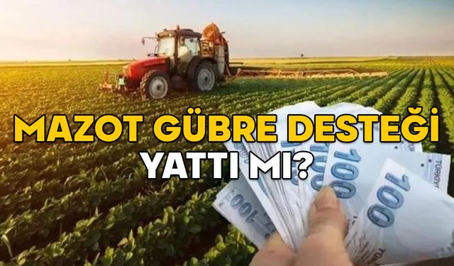 MAZOT GÜBRE DESTEĞİ YATTI MI? e devlet Çiftçi destek ödemesi sorgulama sayfası