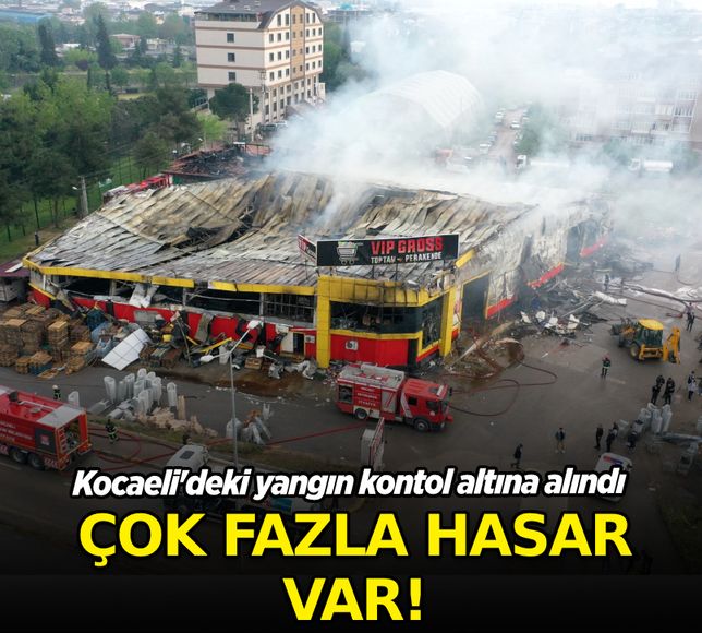 Kocaeli'de market deposunda çıkan yangın kontrol altına alındı