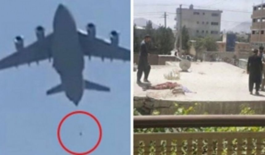 Kabil'den korkunç görüntüler : "Uçağa tutunan 2 Afgan düştü"