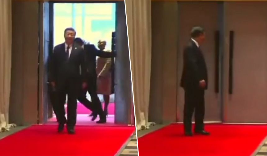 Çin devlet başkanının zor anları: Kapıyı arkasından kapadılar, dışarıda kaldı