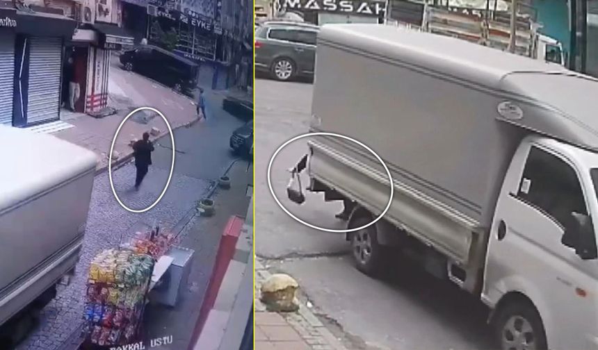 Fatih'te kamyonet, altına aldığı kadını metrelerce böyle sürükledi!