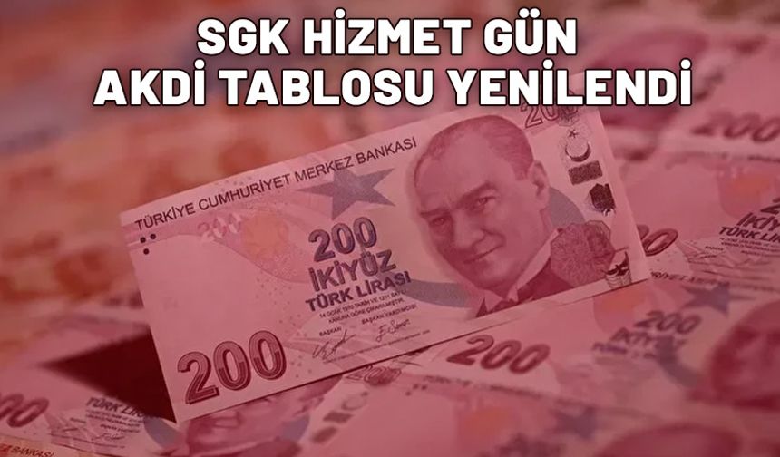 SGK hizmet gün akdi tablosu yenilendi! 47-48-52 yaşında emekli olabilirsiniz.