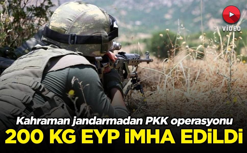 Jandarma, ele geçirdiği 200 kilogramlık EYP'yi böyle imha etti
