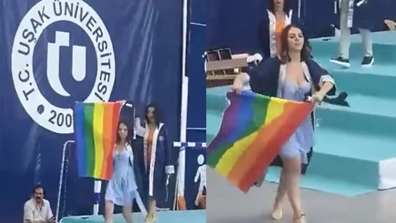 usak universitesi mezuniyet lgbt bayragi