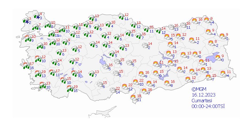 16 aralık hava durumu