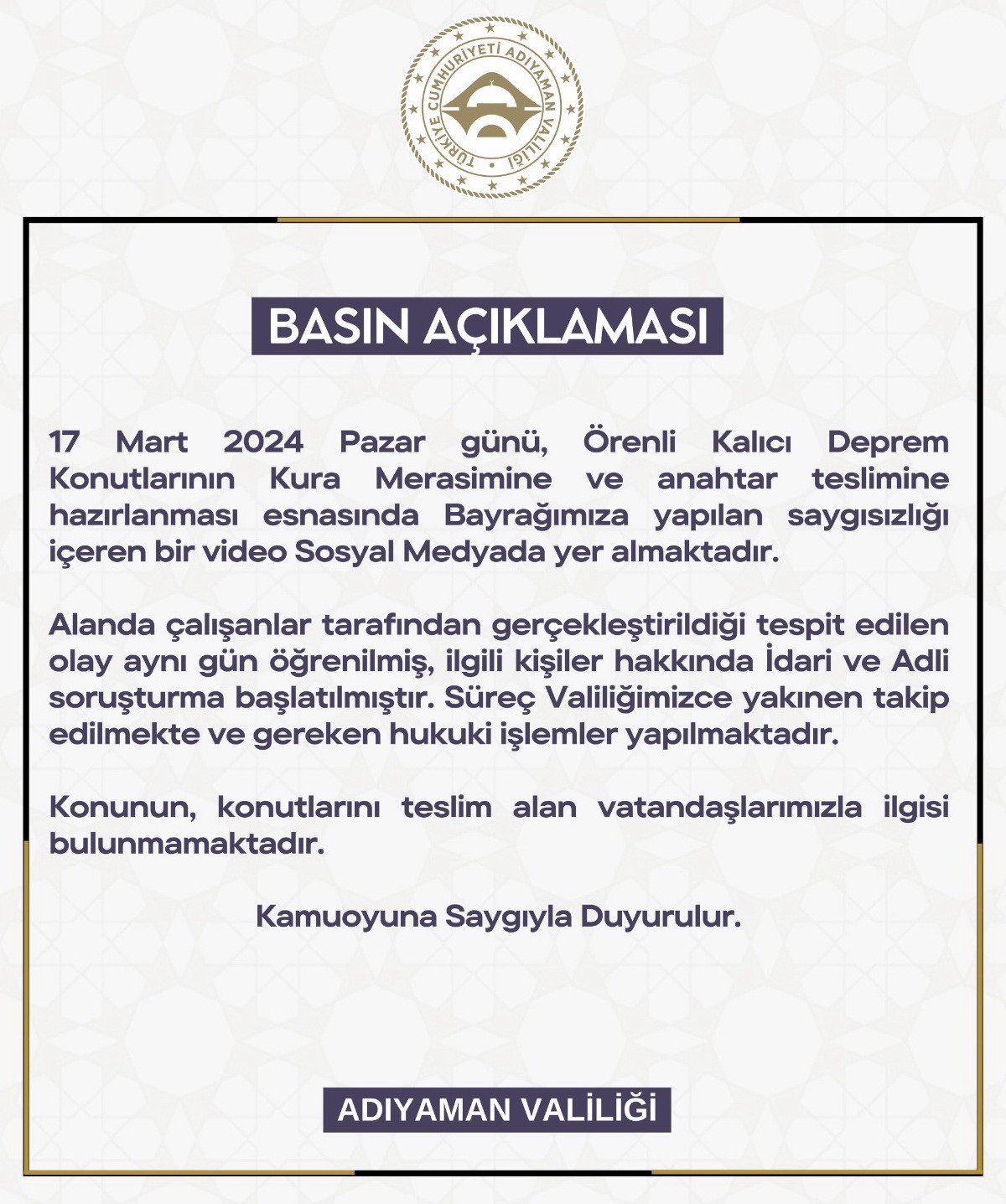 Adiyaman Turk Bayragi Deprem Konutlari 22032024 Iha 3