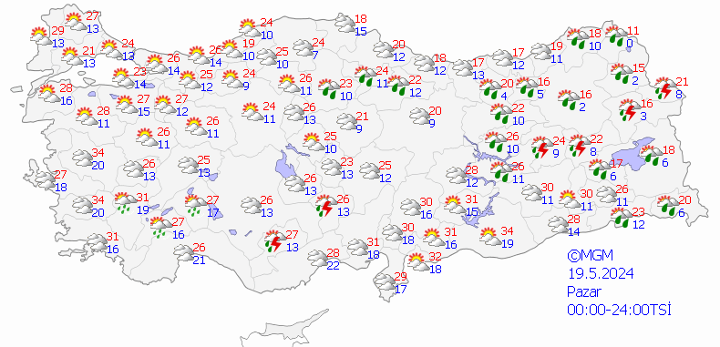 2 Pazar Hava Durumu 18052024