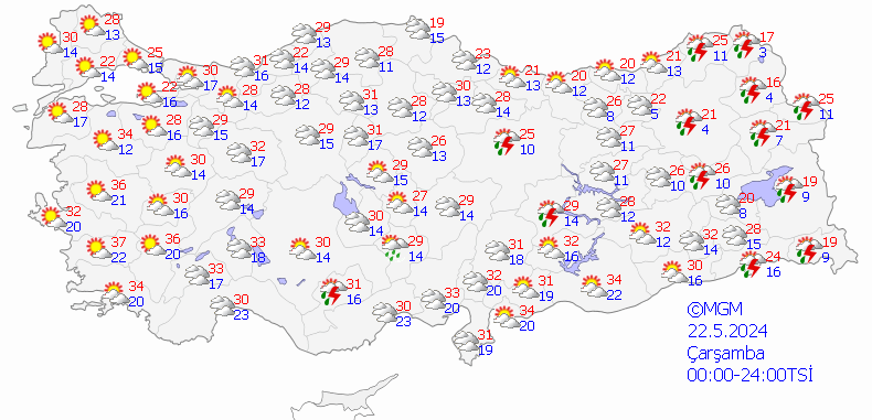 5 Carsamba Hava Durumu 18052024