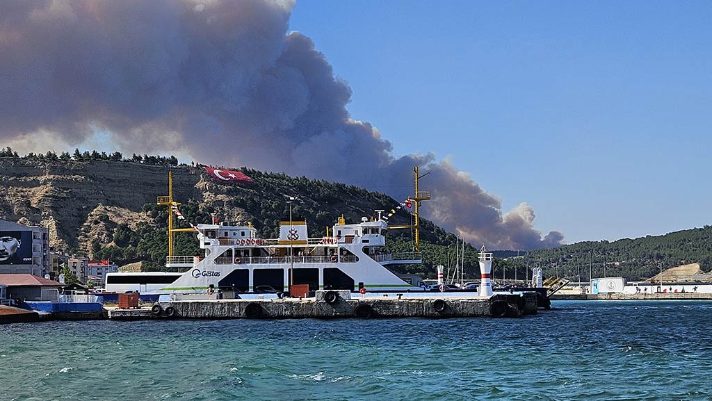 Canakkale Bogazi Gemi Trafigi Orman Yangini 18062024 Aa (2)