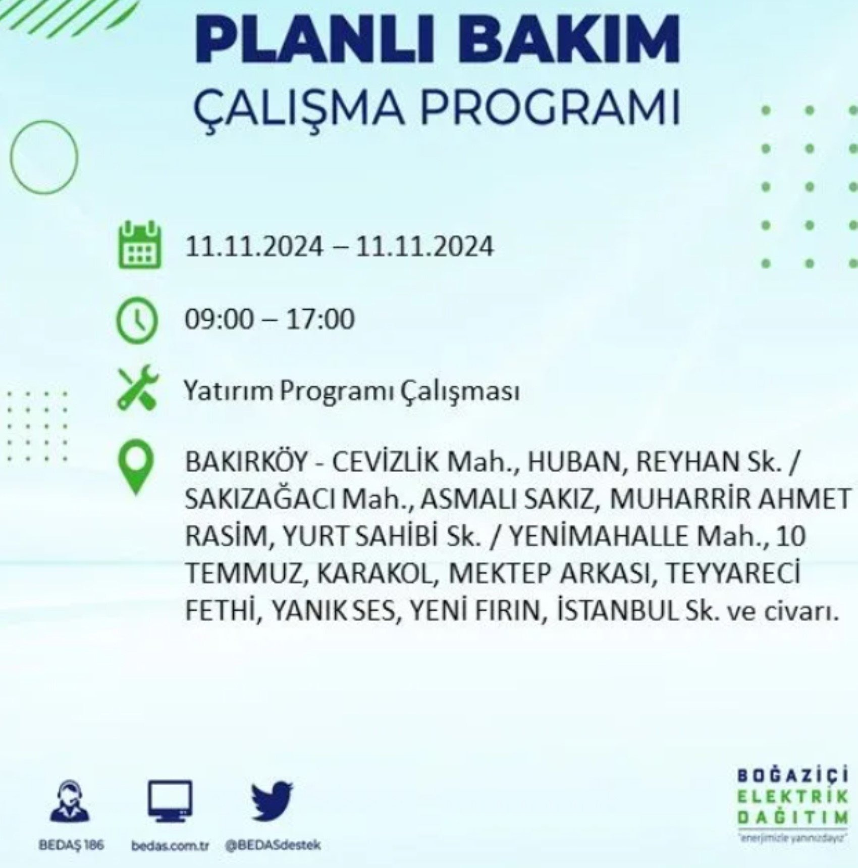 11 Kasim Istanbul Elektrik Kesintisi 2