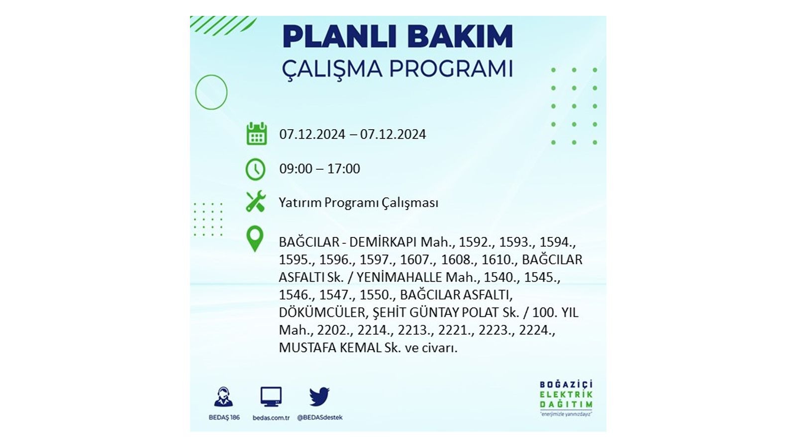 7 Aralik Istanbul Elektrik Kesintisi 3